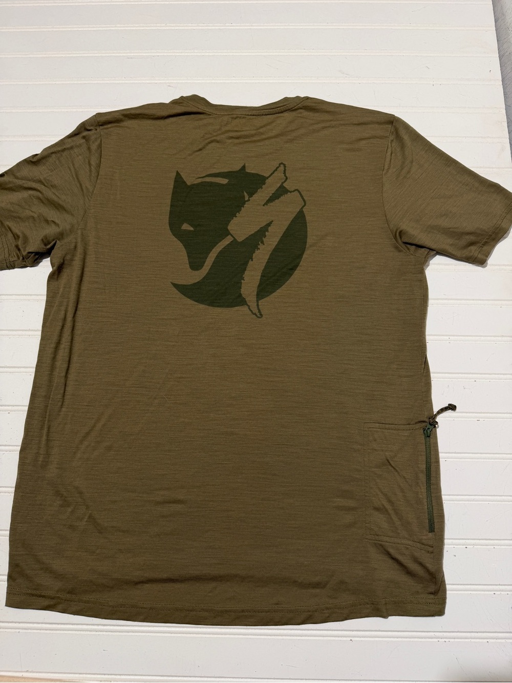 Specialized x Fjällräven Exchange Wool Cycling Tee - Men's Large - Olive Green - Picture 3 of 8